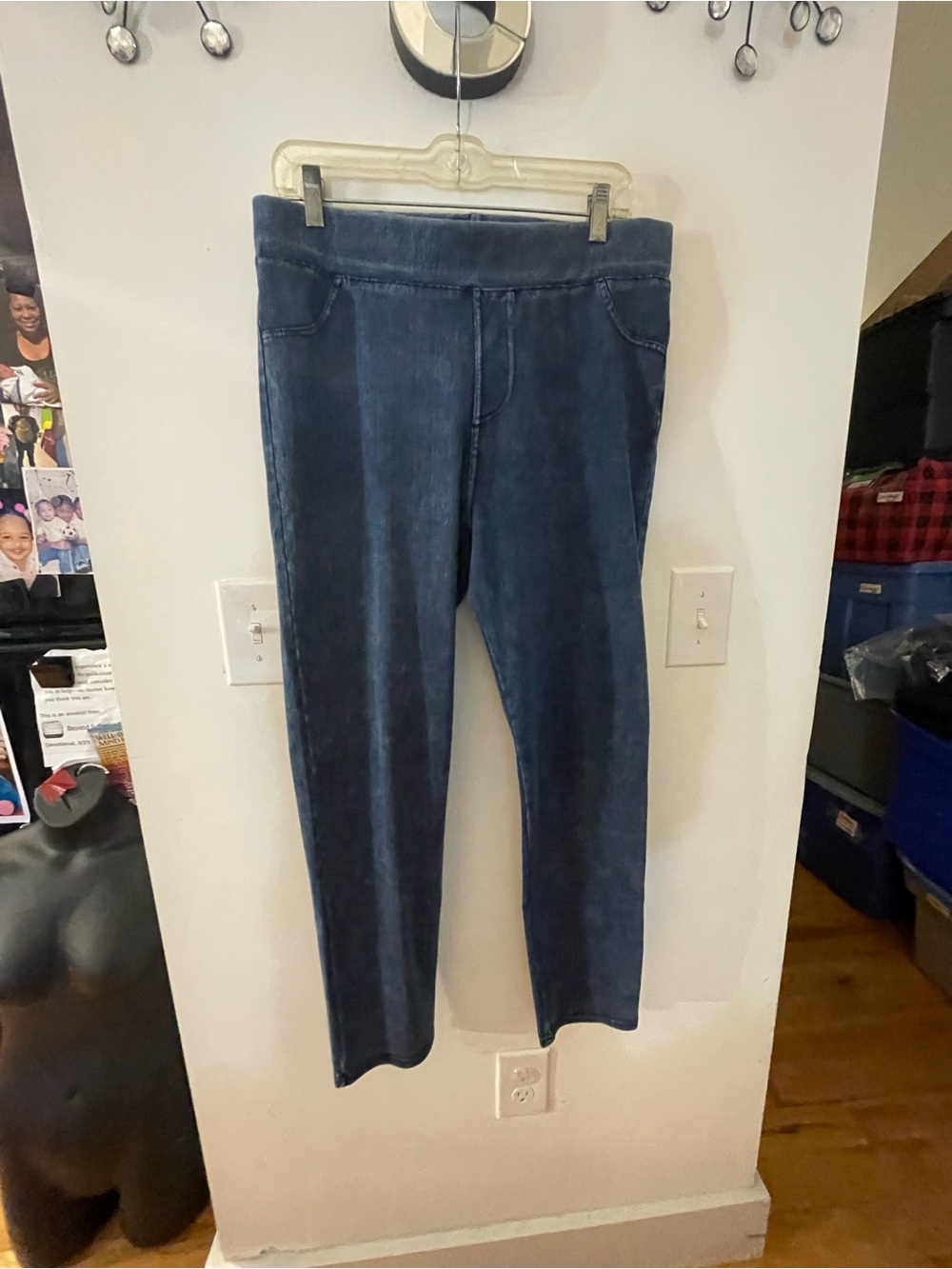 Women’s Stretch Pull-On Jeans - Navy Blue size XL